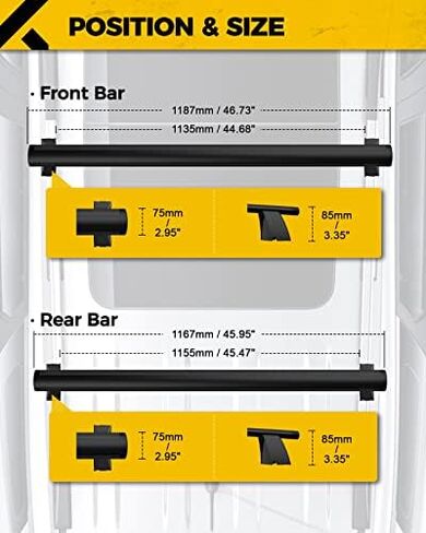 KYX 52" T-Track Universal Roof Rack Crossbars with Locks, Fit Raised Side Rail with Gap, 200 lbs Load Capacity, Adjustable Aluminum Cross Bar Ski Snowboard Rooftop Cargo Carrier Bag Bike Luggage Kayak in Saudi Arabia