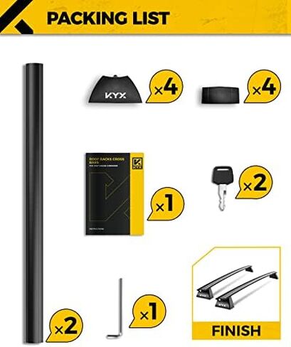 KYX 52" T-Track Universal Roof Rack Crossbars with Locks, Fit Raised Side Rail with Gap, 200 lbs Load Capacity, Adjustable Aluminum Cross Bar Ski Snowboard Rooftop Cargo Carrier Bag Bike Luggage Kayak in Saudi Arabia