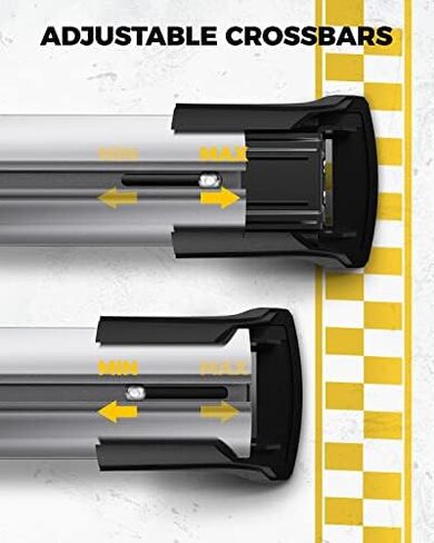 KYX 52" T-Track Universal Roof Rack Crossbars with Locks, Fit Raised Side Rail with Gap, 200 lbs Load Capacity, Adjustable Aluminum Cross Bar Ski Snowboard Rooftop Cargo Carrier Bag Bike Luggage Kayak in Kuwait