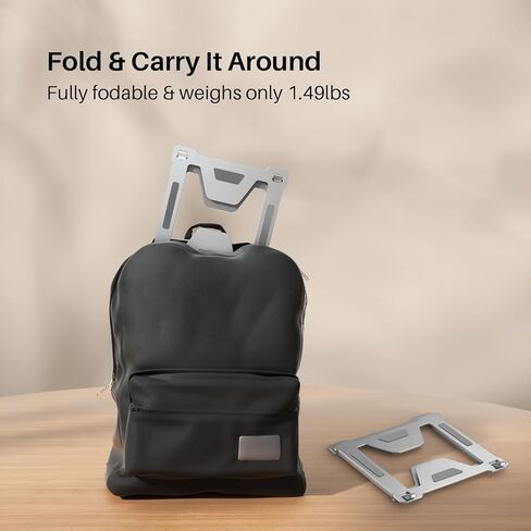 حامل كمبيوتر محمول قابل للتعديل للمكتب، حامل كمبيوتر محمول قابل للتعديل مع زوايا متعددة وتعديل الارتفاع، حامل كمبيوتر قابل للطي لأجهزة الكمبيوتر المحمول من 10 إلى 17.3 بوصة، والكمبيوتر اللوحي، وماك بوك، وآيباد، يدعم ما يصل إلى 22 رطلاً in Kuwait