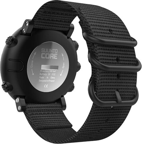 MoKo Band Compatible with Suunto Core, Fine Woven Nylon Adjustable Replacement Wriststrap Band with Double Buckle Ring for Suunto Core Smart Watch - Black in Saudi Arabia