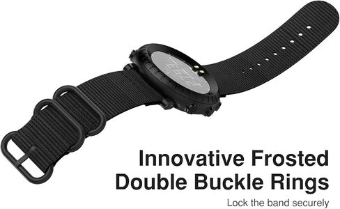 MoKo Band Compatible with Suunto Core, Fine Woven Nylon Adjustable Replacement Wriststrap Band with Double Buckle Ring for Suunto Core Smart Watch - Black in Saudi Arabia
