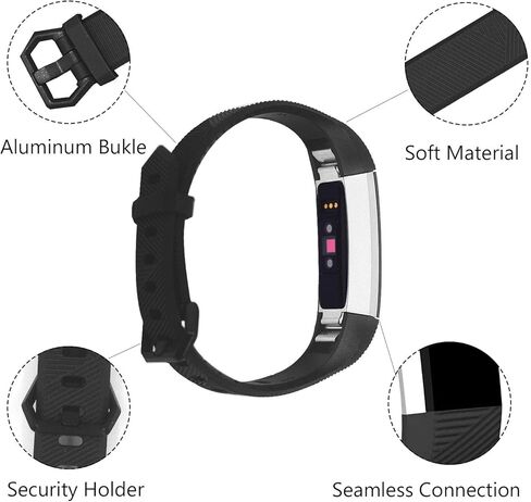 أحزمة بديلة متوافقة مع Fitbit Alta وAlta HR، أساور معصم رياضية من السيليكون قابلة للتنفس مع إبزيم معدني آمن للنساء والرجال، مقاس صغير وكبير in Kuwait