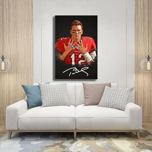 ملصق ستار سبورتس توم برادي من القماش بدون إطار: 12 × 18 بوصة (30 × 45 سم) in Kuwait