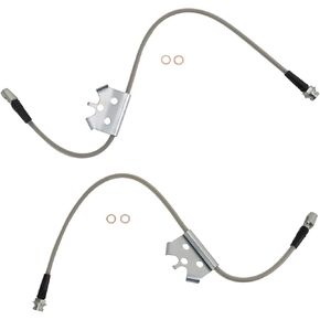 TRQ Front Performance Brake Hose Set Compatible with 1996-1999 Chevrolet K1500 Suburban 1996-2000 K2500 K2500 Suburban K3500 Tahoe GMC