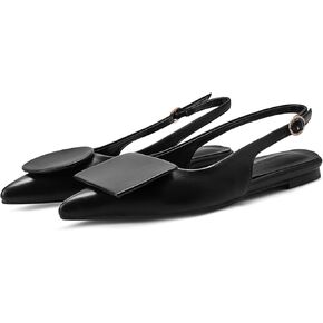Vertundy Women's Slingback Flats Pointed Toe Flats for Women Low Heel Pumps Ankle Strap Sandals Circle Square Decorative Fashion Design Shoes in Kuwait