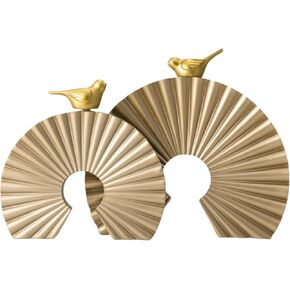 Contemporary Unique Sculpture Decorative Objects Above Cabinet Decor Kitchen Modern Home Decor Items Accents for Living Room Tv Stand Centrepieces Decorations (Champagne)