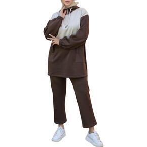 Modest Turkish Hijab Sportswear Set for Muslim Women 2 Piece Tracksuit for Casual Comfort and Activewear