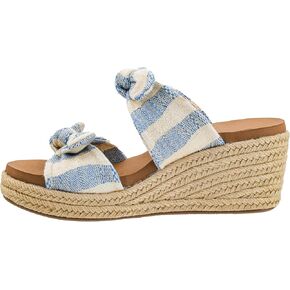 Corkys Footwear Women's Tie The Knot Wedge Sandal - إسفين ساحة 2.5 بوصة ، انزلاق على الإغلاق للراحة والأناقة ، مثالية للملابس غير الرسمية والأقنعة ، وارتداء طوال اليوم