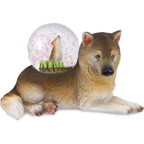 Cota Global Wolf Snow Globe - تمثال الكرة الأرضية السحري لـ Rainbow Water مع بريق متلألئ ، زخرفة حداثة قابلة للتحصيل للديكور المنزلي ، لأعياد الميلاد وعيد الميلاد وعيد الحب - 45 ملم