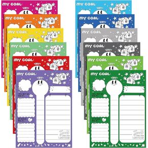 12 Pieces Goal Tracker Vertical Goal Thermometer Poster Classroom Posters Classroom Decoration Goal Setting Wall Poster for Classrooms Supplies, 16 x 22 Inch, Assorted Colors