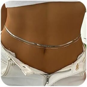 Octwine Vintage Flat Snake Waist Chain Waist Chain Shiny Bar Prom Party Club Waist Chain Summer Beach Bikini Punk Nightclub Trendy Waist for Women