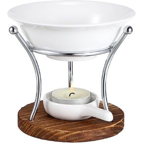 JUXYES Romantic Ceramic Tealight Wax Melt Warmer, Non Elecric Essential Oil Warmer Candle Fragrance Warmer Aromatherapy Wax Candle Tart Burner Warmer Diffuser for Home Decoration