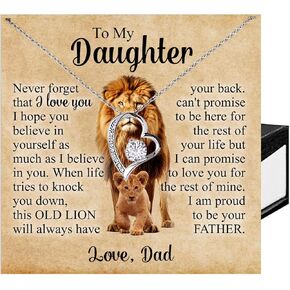 To My Daughter Necklace from Dad, Father Daughter Necklace, Daddy Daughter Gifts For My Daughter, Christmas Necklace Gift To Daughter, Mother Daughter Gift From Mom Message Card