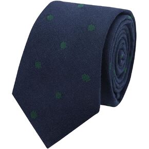 Polka Dot Ties for Men, Cotton Skinny Mens Neckties for Casual, Business, Party, Daily Use, School