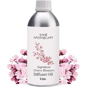 Signature Cherry Blossom Diffuser Oil for Natural Homely Fragrance, Men, Women, | Aroma Diffuser Oil | Long Lasting Aroma | & Pure Aromatherapy- 1L