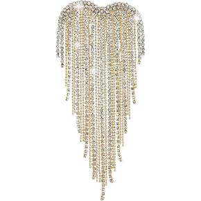 Elegant Crystal Heart Shape Tasseel Brooch Pin for Women Sparkly Rhinestones Tassel Brooch Beautiful Dress Suit Shirt Ceremony Clothes Wedding Party Jewelry Accessories