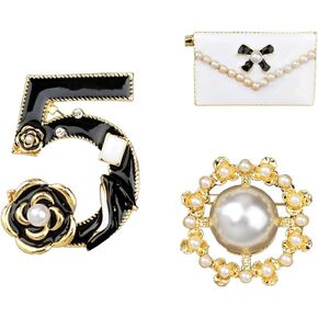 Celebrity Designer Inspired Gift Set Wedding Party Jewelry Lucky Number Five Flower Brooch Pin