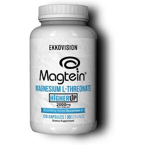 X أعلى من Magtein Magnesium L-Threonate ، دعم الذاكرة والوظائف المعرفية ، مكملات المغنيسيوم مع المعادن الأساسية للرجال والنساء ، 2000 ملغ لكل SVG ، 120 كبسولات سهلة للالتفاف