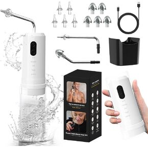 Ear Wax Removal, 2 in 1 Electric Ear Cleaning Kit with 4 Pressure Modes, Portable Water Powered Ear Cleaner with Basin and Nasal Nozzles, Ear Irrigation Flushing System for Adults and Kids
