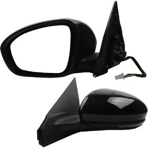 Dasbecan Passenger Side Mirror Compatible with Nissan Sentra SR SV 2020-2023 Manual Folding Power Glass Heated Turn Signal Light Black 7Pins Replace# NI1321327 963016LB1A