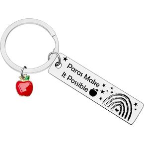 Paraprofessional Gift Para Teacher Appreciation Gift Paras Make It Possible Keychain for Teaching Assistant Paraeducator Gift Christmas Birthday Back to School End of Year Gift