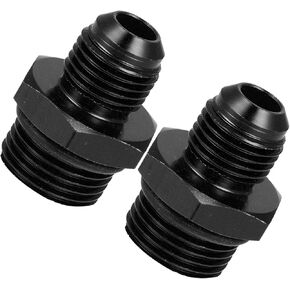 2pcs Black 6AN Male to M18 x 1.5mm Male Fitting Adapter Flare Union Coupler Fuel Oil Line Hose End Aluminum Alloy Fitting Adapter for Car Auto Accessories