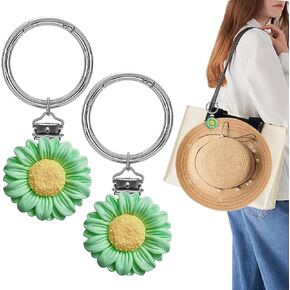 2Pcs Hat Clip for Travel - Hat Holder Clip Hanger Carrier for Travel on Bag, Beach Travel Accessory for Women