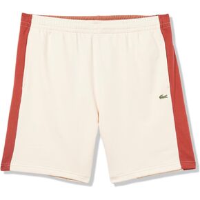 Lacoste Men's Regular Fit Colorblock Shorts, Off White, Maroon, & Clay, XX-Large