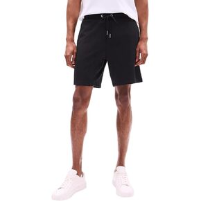 TOMMY HILFIGER Men's Solid Tommy Logo Sweatshort, Black, L