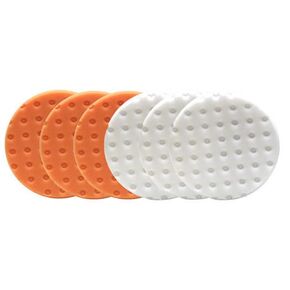 Smart Foam Pads Dual Action 5.5 Inch Cut and Polish Combo | Includes 3 White & 3 Orange Pads | Ideal for Automotive Paint Correction | Easy Compounding & Polishing | 5.5 Inch | 6-Pack