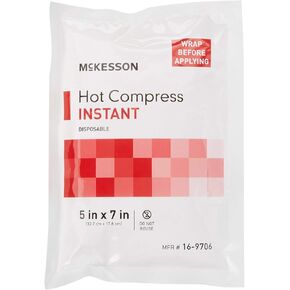 McKesson Hot Compress Instant Hot Pack [24 Pack] Disposable, Heat Packs for Pain Relief, 5 in x 7 in
