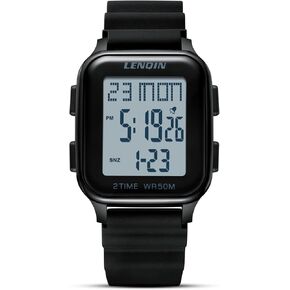 LN Lenqin Mens Digital Watch Ultra Thin Minimalist Sports Digital Digital Watches Men Outdoor Wast Watch for Men with LED Backled Timer Date