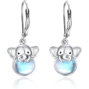 Animal Moonstone Earrings 925 Sterling Silver Earring Moonstone Leverback Earrings Jewelry Gifts for Women Mother's Day