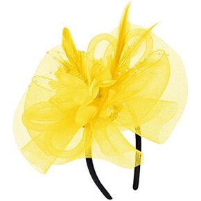 Women Fascinators Hat Feathers Tea Party Hair Clip Veil Headband Wedding Bridal Flower Hat Headwear Vintage Headpiece