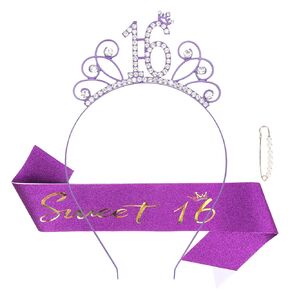 Purple 70th Birthday Sash and Tiara for Women, 70th Birthday Decorations for Women, 70 & Fabulous Sash and Crown Set, Happy 70th Birthday Decorations, 70th Birthday Supplies for Women