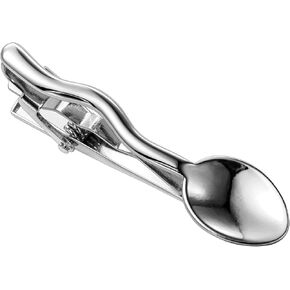 HAWSON 2 Inch Men's Spoon Tie Clip Silver Tie Bar for Wedding, Office, Formal Events Utensil-Inspired Groomsmen Accessories & Gifts