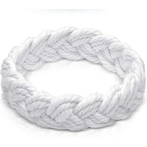 World End Imports White Cotton Sailor Knot Bracelet (Medium)