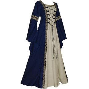Womens's Medieval Renaissance Costume Cosplay Over Dress Victorian Vintage Retro Gown Long Dress