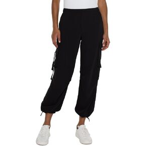 Liverpool Women's Cinch Hem Pullon Parachute Cargo Pants 25.5"