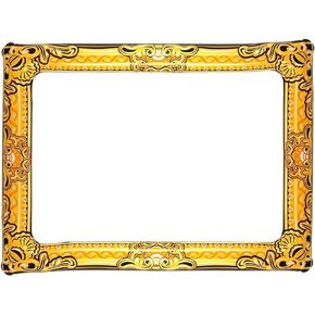 إطار صور قابل للنفخ مع مضافة ذهبية 60 × 80 سم أسود