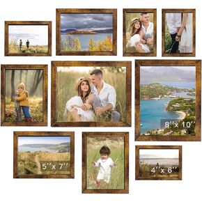 Picture Frames, Picture Collage Wall Decor 10 PCS, Gallery Wall Frame Set for Wall Mounting or Tabletop Display, Multi Sizes Including 8x10, 5x7, 4x6 Family Photo Frames White