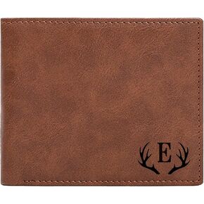Engraved Initial Leather REID Wallet for Men Personalized Gifts for Men Birthday Gift for Men Him Letter A