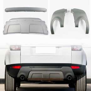 Karmoxs Rear Bumper Board Skid Plate Cover Fit for Range Rover Evoque 2012 2013 2014-2016 2017 2018 2019 Rear Bumper Protector Molding Trim 4Pcs
