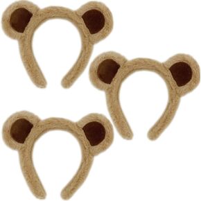 3 Pcs Bear Ears Headband for Costumes, Cosplay, Halloween, Animal Costume Party, Makeup Headband