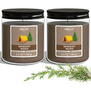 Candle-Lite Cinnamon Rolls Scented Candles Set, Aromatherapy, 2 Pack 6.5 oz Single-Wick Jar, 40 Hours of Burn Time, Perfect for Gifting and Celebration (Individual Box)