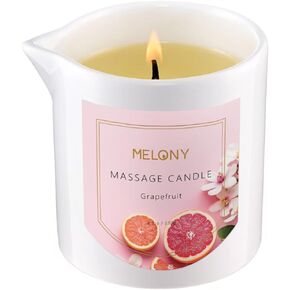 MELONY Luxury Massage Candle - Moisturising, Body Oil Candles for Muscle Relaxation, 8.1OZ (Lavender Chamomile)