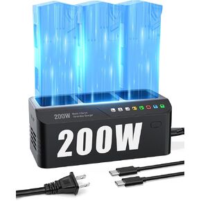 100W Mini 3 Pro/Mini 4 Pro Battery Charger for DJI Mini 3 /Mini 4 Pro Batteries Plus Remote Controller Accessories, Two-Way Mini 4 Pro Fast Charging Hub with 5 Level LED Light and SOS Emergency Mode