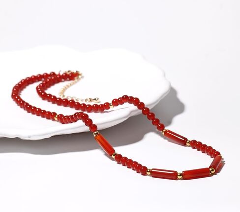 Jewever Simple Crystal Choker Necklace Reiki Column Tube Stone Beaded Necklaces for Women Protection Spiritual Jewelry Gifts in Saudi Arabia