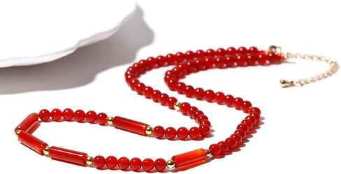 Jewever Simple Crystal Choker Necklace Reiki Column Tube Stone Beaded Necklaces for Women Protection Spiritual Jewelry Gifts in Saudi Arabia
